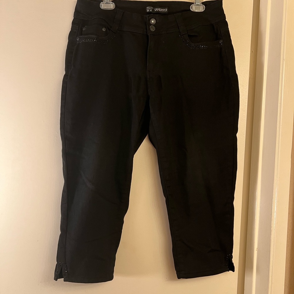 Sandpiper black spandex jeans, size 14.